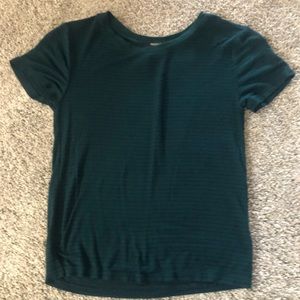 Green and black striped shirt